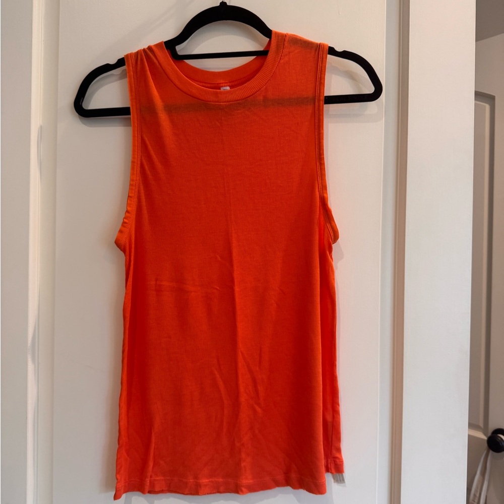 Vibrant Orange Sleeveless Muscle Tee